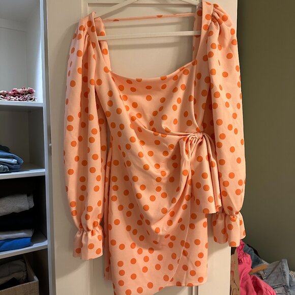 Asos Orange Mini dress size US 4 - Picture 3 of 4
